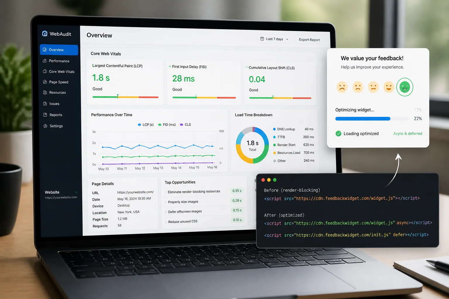 Optimizing Feedback Widget Scripts for Peak Site Performance